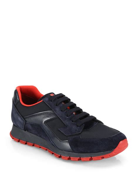 prada blue suede sneakers|cheap authentic prada sneakers.